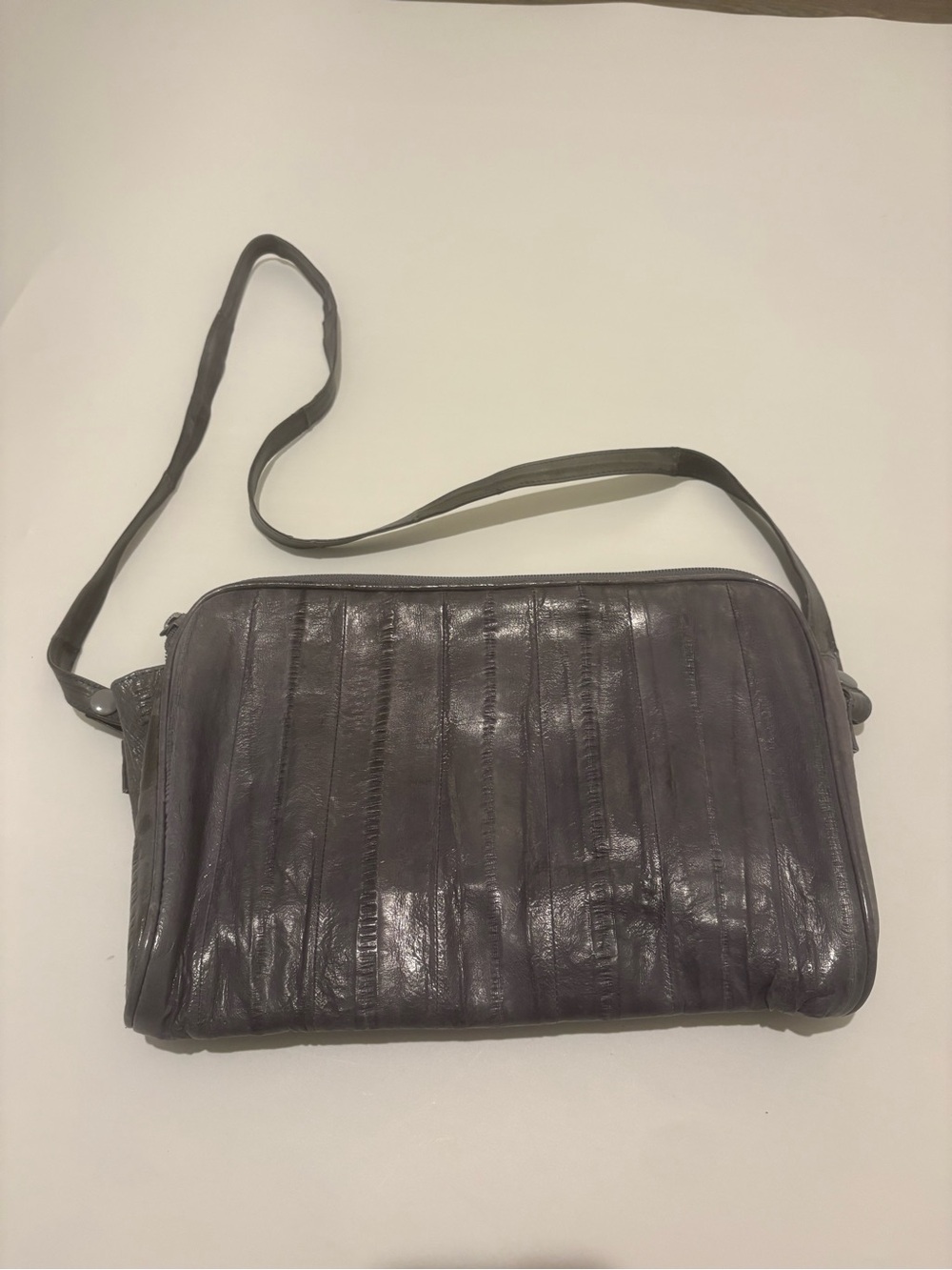 Vintage Genuine Eel Skin Leather Shoulder Bag+ Matching Key Holder
